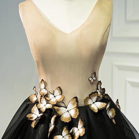 A Line V Neck Homecoming Dresses, Sleeveless With Butterfly HD0060 US2 / As Picture A Line V Neck Homecoming Dresses, Sleeveless With Butterfly HD0060 US2 / As Picture