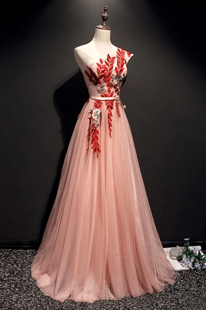 Red and pink prom outlet dress