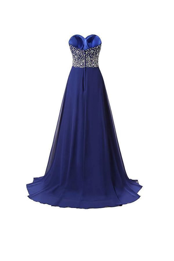 A Line Prom Dresses Chiffon Sweetheart Evening Dresses PG264 - Tirdress