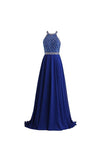 A Line Prom Dresses Open Back Chiffon Evening Dresses PG265 - Tirdress