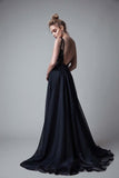 A Line Prom Dresses,V-neck Sexy Evening Party Dresses, Long Formal Dress TP0881 - Tirdress