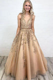 Long Lace evening dress Applique Prom Dresses Cheap Ball Gown party Dress TP0965 - Tirdress