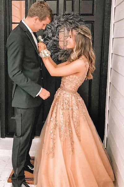 Lace Fashion Long Party Prom Dresses