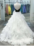 Long Tiered Tulle Strapless Neckline A-line Prom Dresses Formal Gowns TP1004 - Tirdress