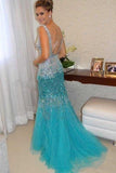 Luxurious Mermaid Straps Beading Crystal Evening Dresses Prom Dresses PG343 - Tirdress