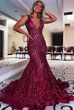 Mermaid Royal Blue V-Neck Long Prom Dress Party Dress TP1147 - Tirdress
