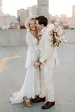 Mermaid Wedding Dresses Long Sleeves Lace Long Bridal Gowns TN321