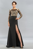 Mermaid Long Sleeves Lace Split-Front Evening Dresses Prom Dresses PG342