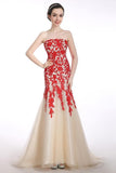 Mermaid Strapless Lace-up Long Prom Dress Evening Gwons PG 221