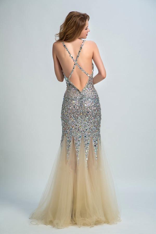 Mermaid Sweetheart Backless Evening Dress Prom Dress With Beading PG323 - Tirdress
