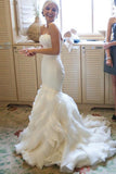 Brautkleid im Meerjungfrau-Stil mit Herz-Ausschnitt und Hof-Schleppe aus Organza WD025