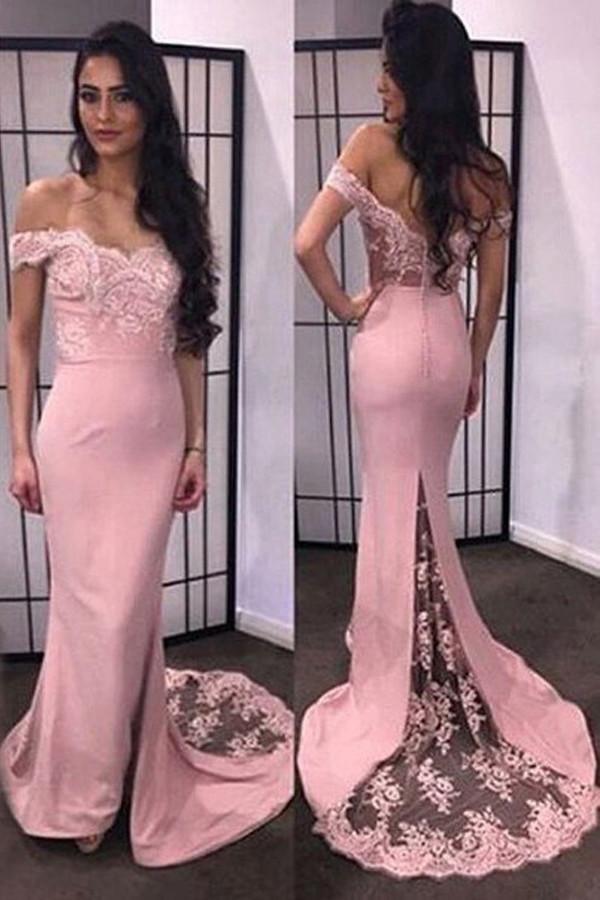 Mermaid Sweetheart Off-the-shoulder Long Prom Dress with Train PG316 - Tirdress
