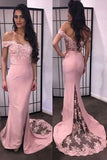 Mermaid Sweetheart Off-the-shoulder Long Prom Dress with Train PG316