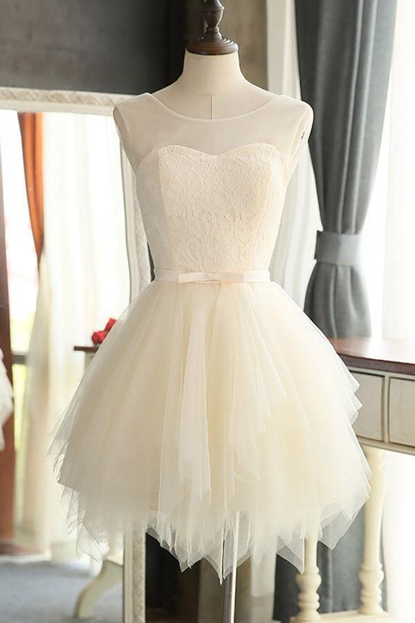 Mini Charming Tulle Short Prom Dresses Homecoming Dresses PG127 - Tirdress