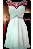 Mint Green Beaded  Back Prom Dresses Sexy Backless Homecoming Dresses  TR0029