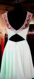 Mint Green Beaded Back Prom Dresses Sexy Backless Homecoming Dresses TR0029 - Tirdress