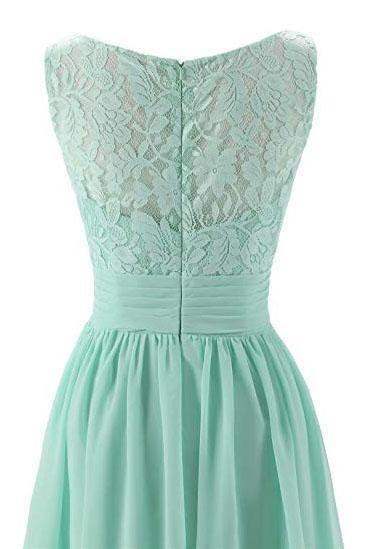 Mint Green V Neck Long Simple Pleated Bridesmaid Dress with Lace TP0892 Custom Size / As Picture Mint Green V Neck Long Simple Pleated Bridesmaid Dress with Lace TP0892 Custom Size / As Picture