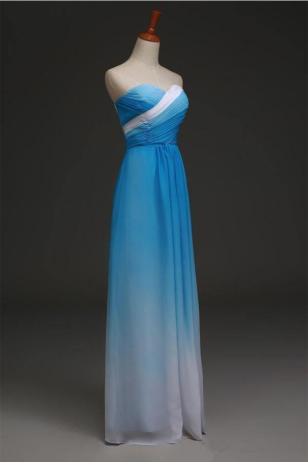 Mix Color A-line Sweetheart Floor Length Bridesmaid Dress With Pleats TY0020 - Tirdress
