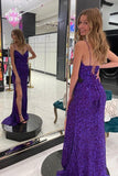 V Neck Sequins Long Prom Dresses Formal Graduation Evening Dresses TP1090 - Tirdress