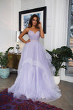 V Neck Spaghetti Straps Lavender Wedding Dresses Backless Bridal Gown TN283