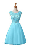 New A-line Scoop Tulle Knee Length Homecoming Dresses TP0014