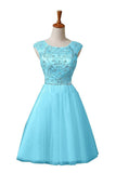 New A-line Scoop Tulle Knee Length Homecoming Dresses TP0014 - Tirdress