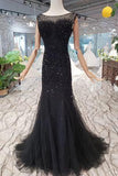 New Arrival Sequins Bodice Prom Dresses Tulle Mermaid Sweep Train TP0853