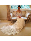 Off the Shoulder Long Sleeves Lace Wedding Dress Bridal Gown WD137 - Tirdress