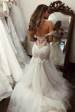 Off The Shoulder Mermaid Wedding Dresses Cheap Bridal Gown TN261 - Tirdress