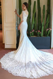 Off-The-Shoulder Half Sleeve Mermaid Court Lace Ivory Wedding Dress WD091 - Tirdress