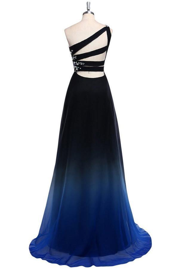 One Shoulder Chiffon Prom/Evening Dress With Beads PG 209 - Tirdress