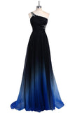 One Shoulder Chiffon Prom/Evening Dress With Beads PG 209