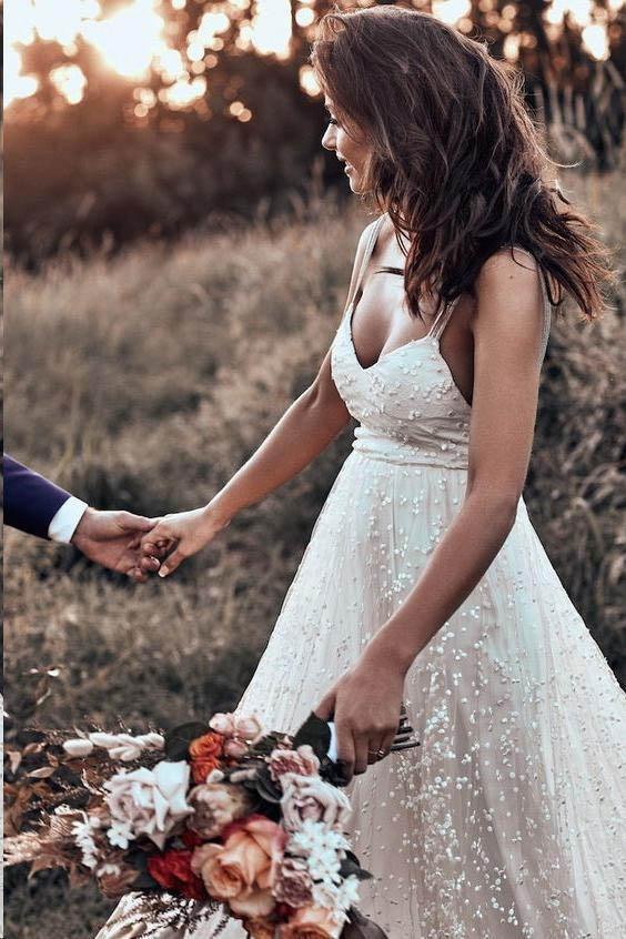 Open Back Straps Long Train Lace Rustic Wedding Dress TN212 US14 / White Open Back Straps Long Train Lace Rustic Wedding Dress TN212 US14 / White