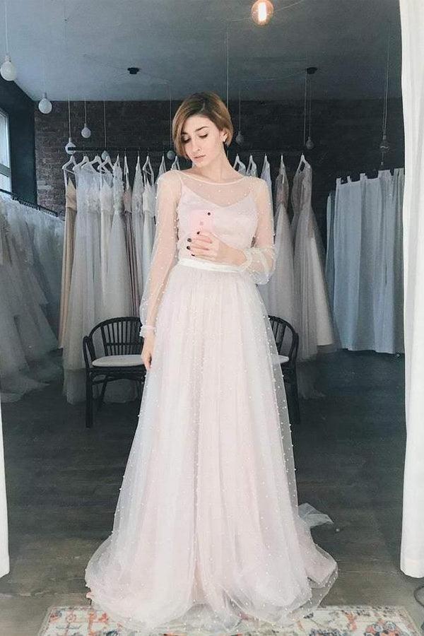 Open back Sexy Wedding Dress Ivory Tulle Wedding Dress Bohemian Dress TN214 - Tirdress