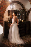 Open back Sexy Wedding Dress Ivory Tulle Wedding Dress Bohemian Dress TN214 - Tirdress
