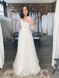 Open back Wedding Dress Ivory Tulle Bohemian Wedding Dress TN214-Tirdress