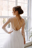 Open back Wedding Dress Ivory Tulle Bohemian Wedding Dress TN214-Tirdress