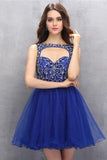 Organza Knee Length Homecoming Dresses with Beading PG011