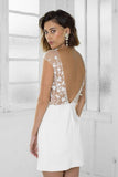 Perfect White Short Bridal Party Dress Lace Homecoming Dress HD0163 - Tirdress