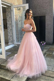 Pink Sweetheart Tulle Lace Long Prom Dress Pink Tulle Formal dress TP1171 - Tirdress