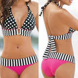 Polka Dot Sexy Women Swimwear Bikini Set B009 - Tirdress