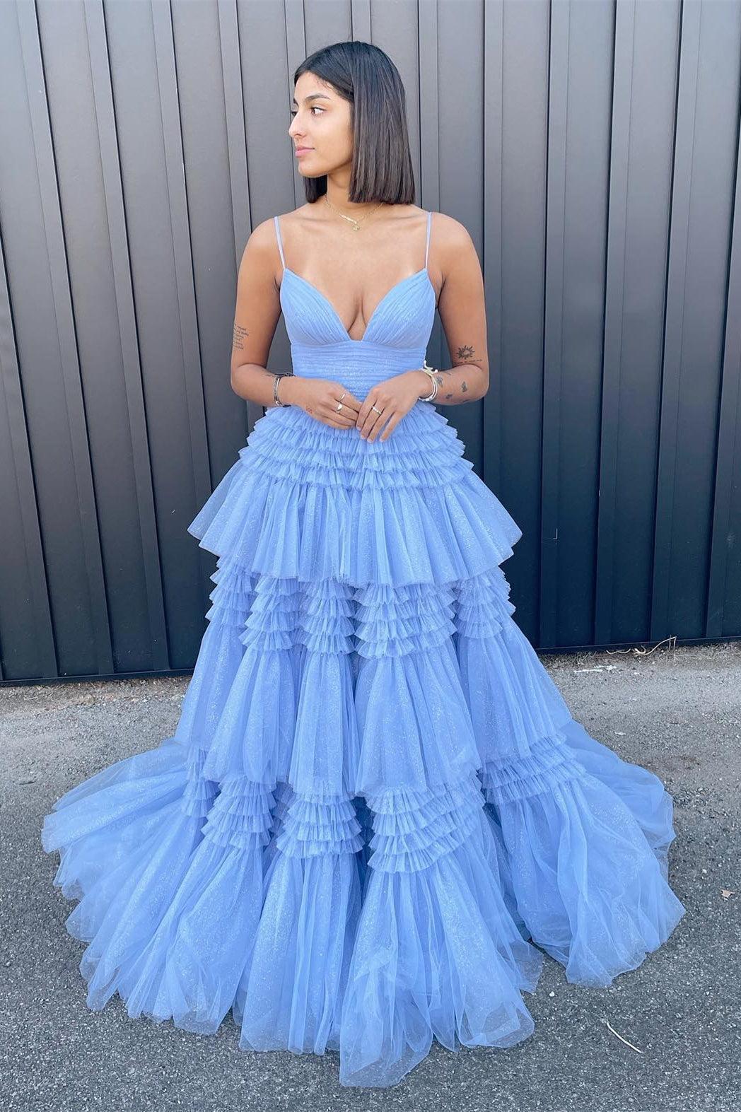 Princess Pink Tiered Layers Tulle Long Prom Dress Formal Gown TP1153 US10 / Custom Color Princess Pink Tiered Layers Tulle Long Prom Dress Formal Gown TP1153 US10 / Custom Color