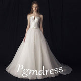 Princess Ball Gown Ivory Satin Lace Tulle Lace Up Wedding Dresses WD179 - Tirdress