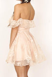 Princess Off the shoulder Ruffle Homecoming Dress Short Party Dress PG152 - Tirdress