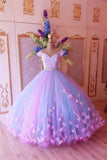 Robe de bal princesse rose et bleue robes de bal bon marché, robes de Quinceanera TP0893