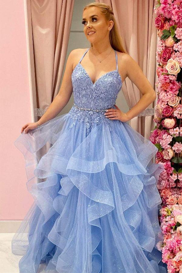 Robe Princesse de Soirée Bleue