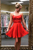 Princess Straps Short Prom Dress Wine Red Homecoming Dress HD0055 - Tirdress