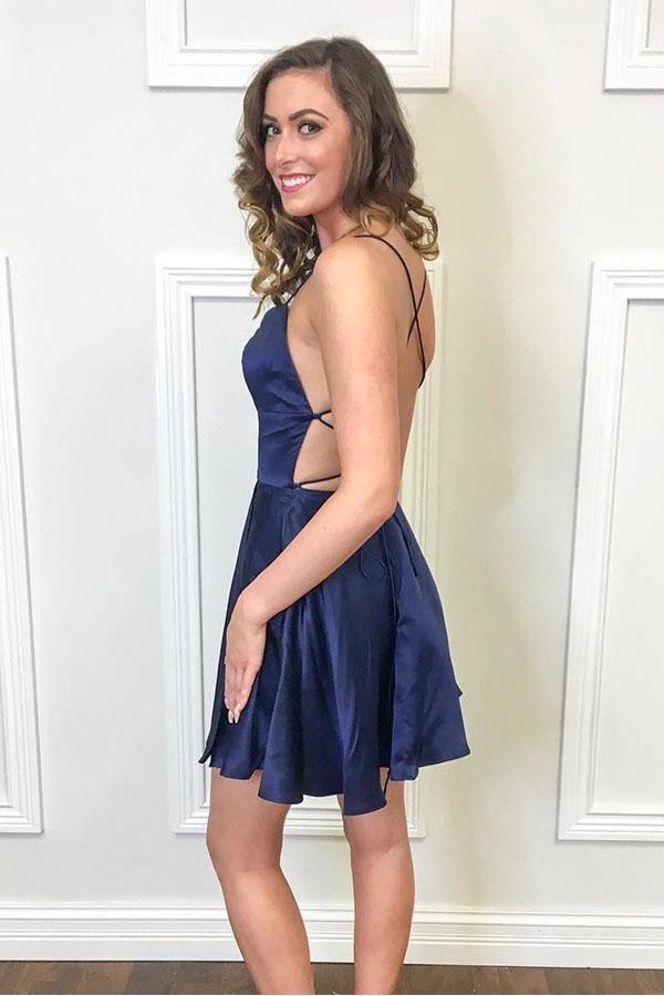 Princess Straps Short Prom Dress Wine Red Homecoming Dress HD0055 - Tirdress