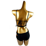 Push-Up Black Bandage Design Halter Bikini Swimsuit TZ0007 - Tirdress