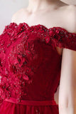 Red Sleeveless Lace Fashion Homecoming Dress With Appliques TR0189 - Tirdress
